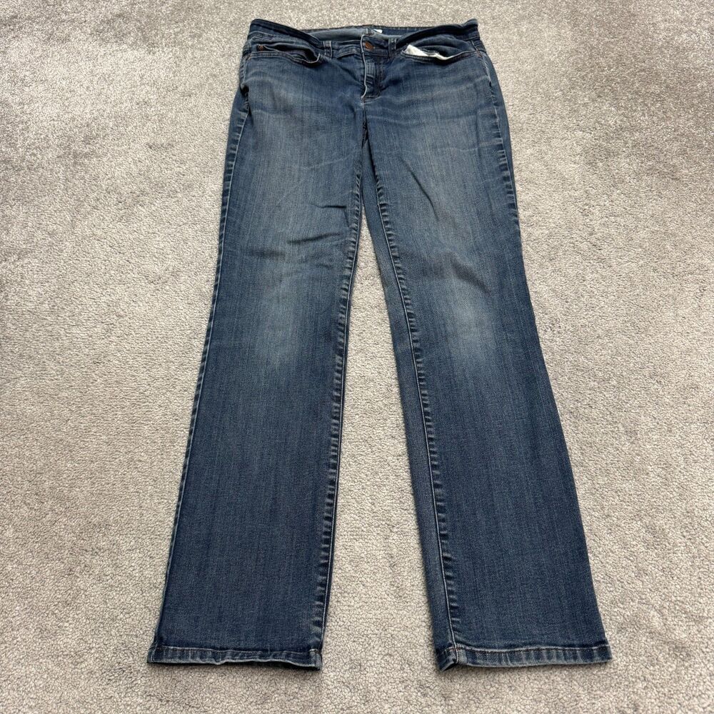 Eileen Fisher Organic Cotton Denim Jeans Womens 6 Blue Dark Wash Straight Leg